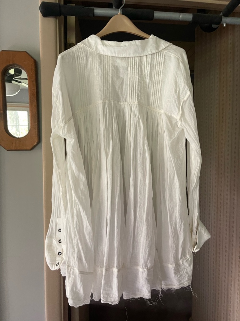Free People We the Free Billowy cotton Tunic Top Creamy White Large - Picture 5 of 12